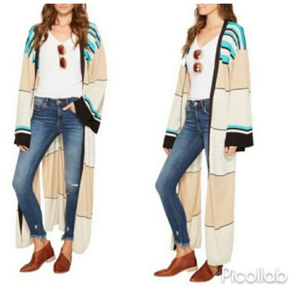 Free People Walk The Line Linen Blend Cardigan